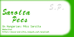sarolta pecs business card